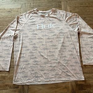 Huk Performance Fishing Shirt XXL Long Sleeve Fish Print UV